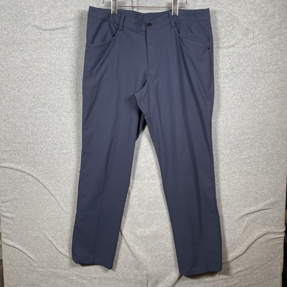 Lululemon Men's ABC Pants 38x32 Navy, Classic Fit, Warpstreme Stretch Material